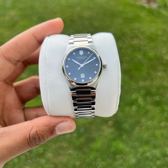 Victorinox Victoria Silver Tone Black Date Dial Women's Swiss Made Watch - Picture 6 of 14